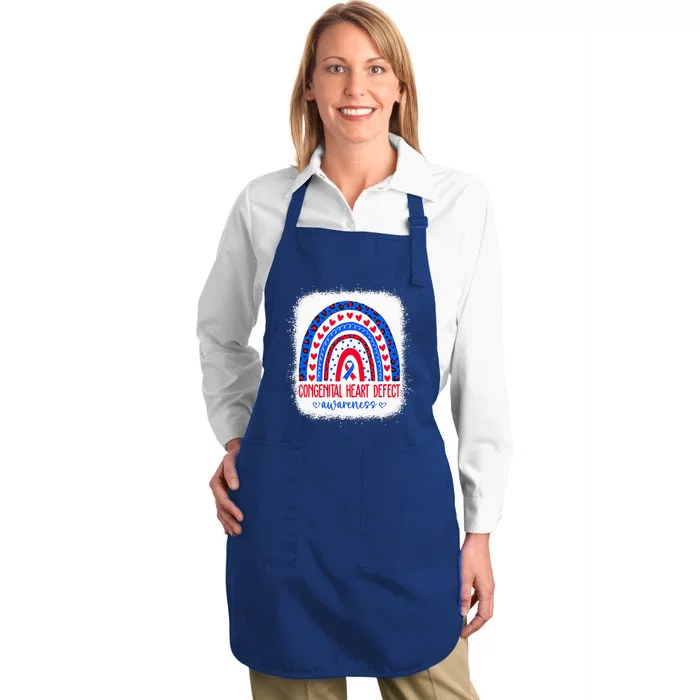 Chd Congenital Heart Defect Awareness Month Full-Length Apron With Pocket