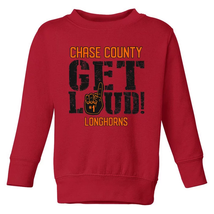 Chase County High School Get Loud Longhorns Toddler Sweatshirt