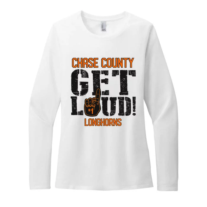 Chase County High School Get Loud Longhorns Womens CVC Long Sleeve Shirt