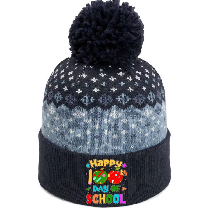 Cute Colorful Happy 100th Day Of School The Baniff Cuffed Pom Beanie