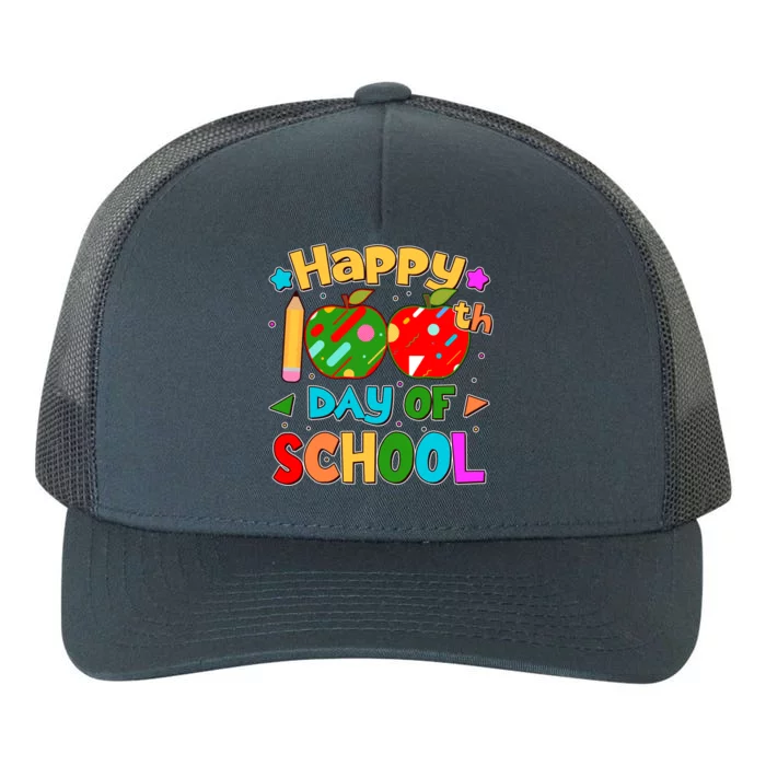 Cute Colorful Happy 100th Day Of School Yupoong Adult 5-Panel Trucker Hat