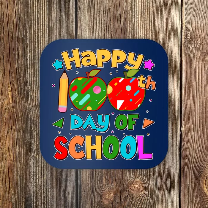 Cute Colorful Happy 100th Day Of School Coaster