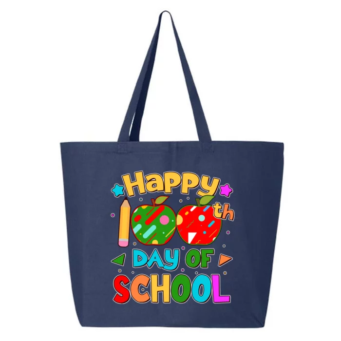 Cute Colorful Happy 100th Day Of School 25L Jumbo Tote