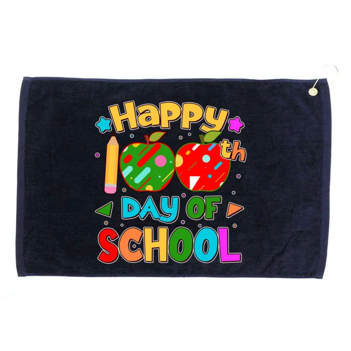 Cute Colorful Happy 100th Day Of School Grommeted Golf Towel