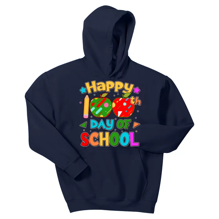 Cute Colorful Happy 100th Day Of School Kids Hoodie