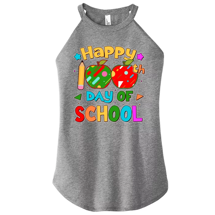 Cute Colorful Happy 100th Day Of School Women’s Perfect Tri Rocker Tank