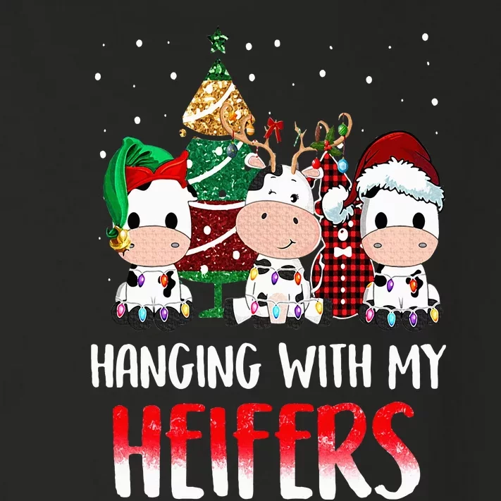 Cow Christmas Hanging With My Heifers Santa Deer Cows Outfit Toddler Long Sleeve Shirt