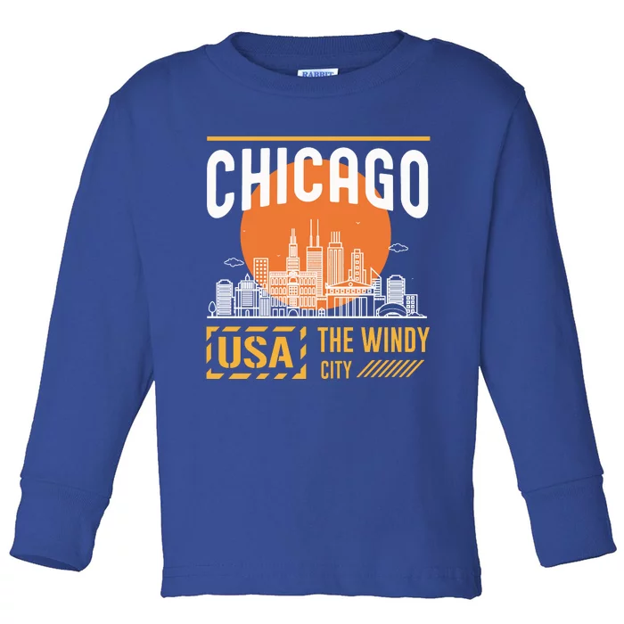 Chicago Toddler Long Sleeve Shirt