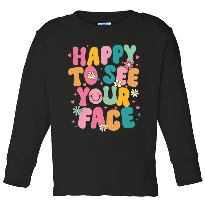 Comfort Colors Happy To See Your Face Toddler Long Sleeve Shirt