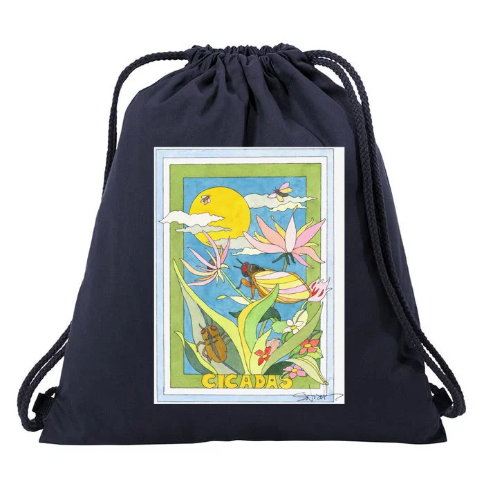 Cicadas Drawstring Bag