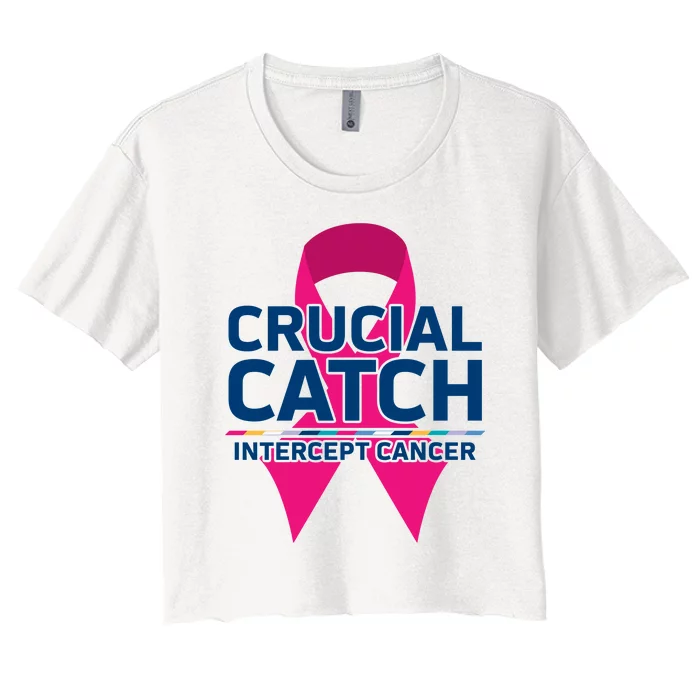 Crucial Catch Intercept Cancer Women's Crop Top Tee