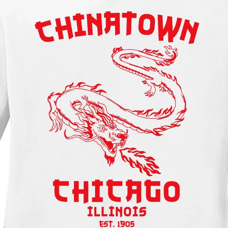 Chicago Chinatown Illinois Chinese American Loop South Side Ladies Long Sleeve Shirt