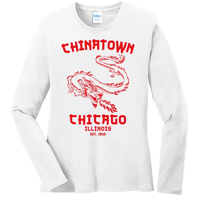 Chicago Chinatown Illinois Chinese American Loop South Side Ladies Long Sleeve Shirt