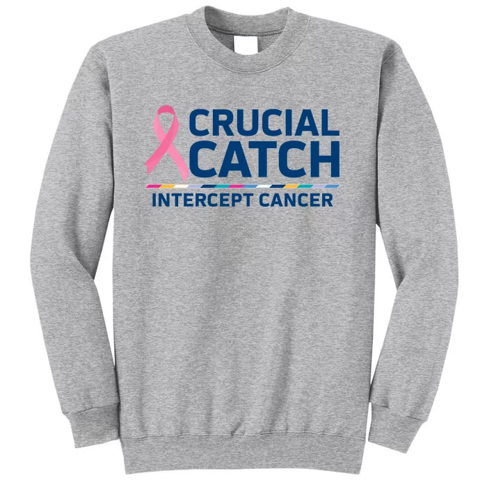 TeeShirtPalace Crucial Catch Intercept Cancer Awareness Sweatshirt