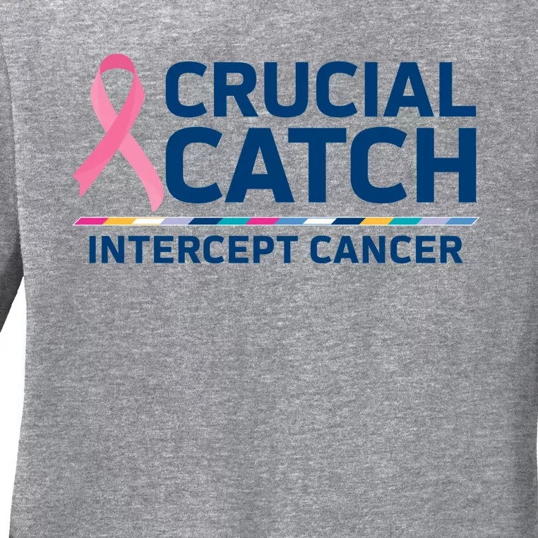 Crucial Catch Intercept Cancer Awareness Ladies Long Sleeve Shirt