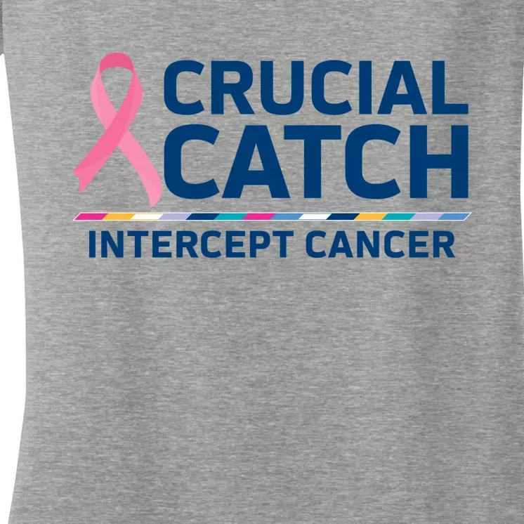 Crucial Catch Intercept Cancer Awareness Women's V-Neck T-Shirt