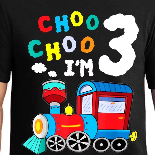 Choo Choo I'm 3 Years Old Locomotive Train 3rd Birthday Pajama Set