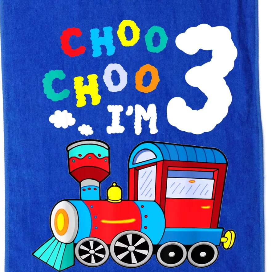 Choo Choo I'm 3 Years Old Locomotive Train 3rd Birthday Platinum Collection Golf Towel