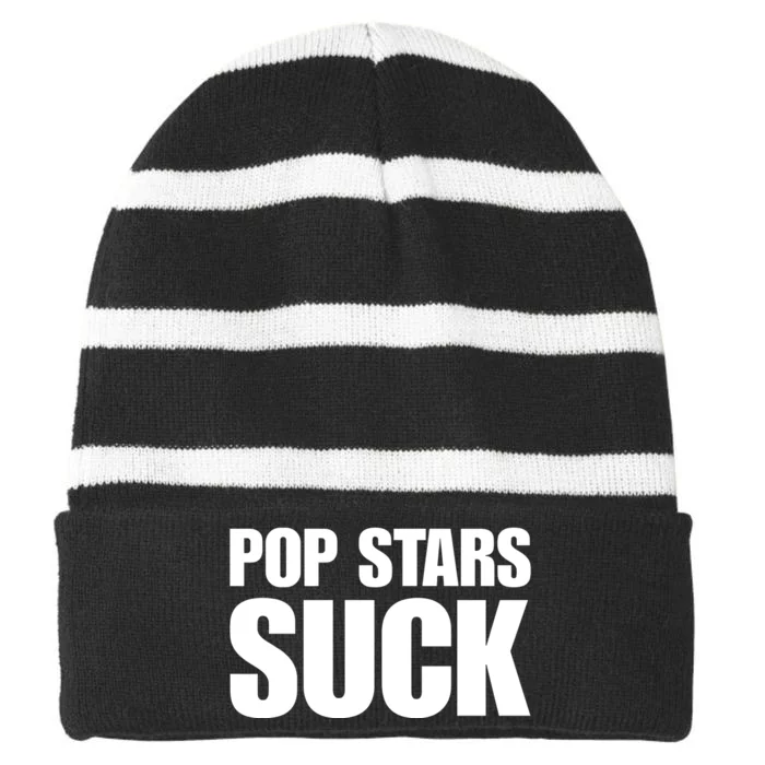 Camila Cabello In Beverly Hills Ca Wearing Pop Stars Suck Striped Beanie with Solid Band