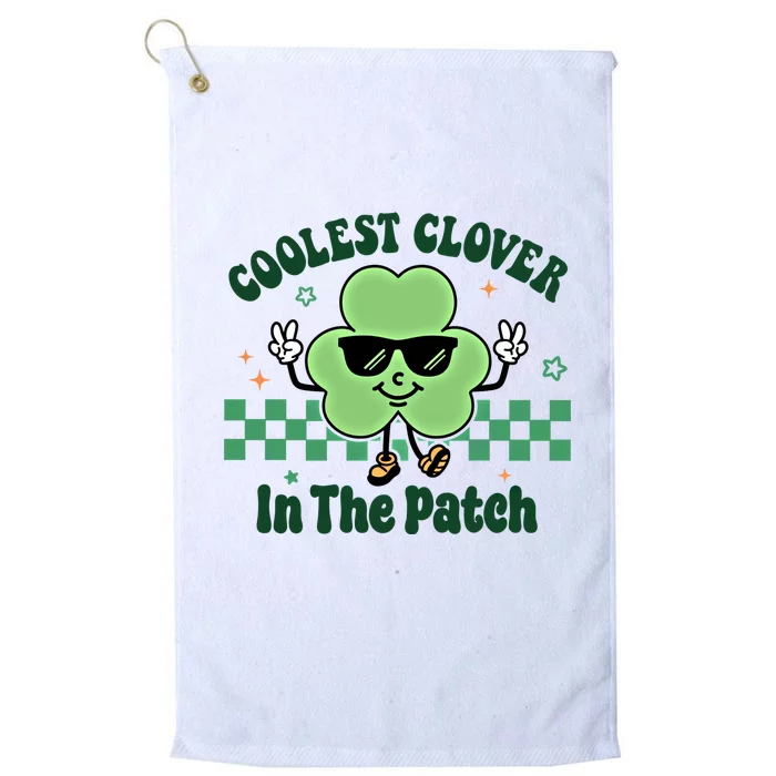 Coolest Clover In The Patch Cute St PatrickS Day Gift Platinum Collection Golf Towel