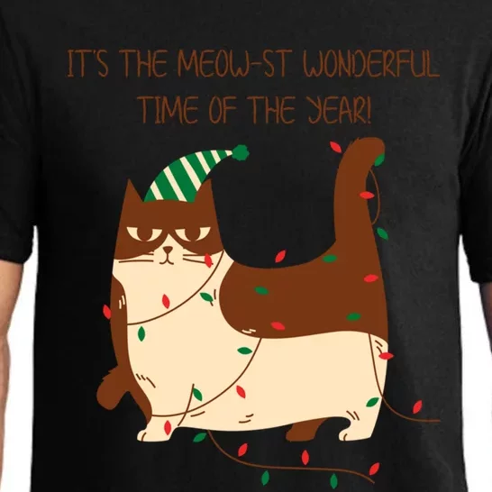 Christmas Cat ItS The Meowst Wonderful Time Of The Year Cool Gift Pajama Set