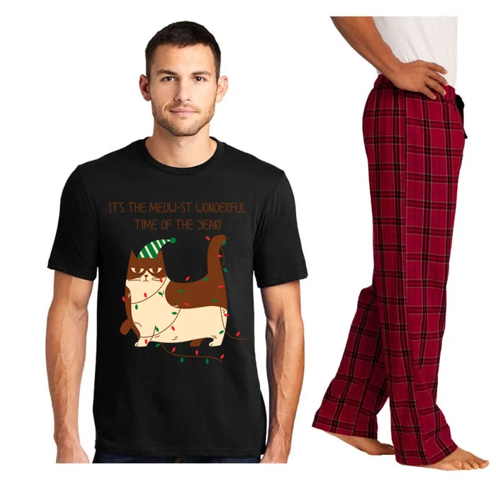 Christmas Cat ItS The Meowst Wonderful Time Of The Year Cool Gift Pajama Set