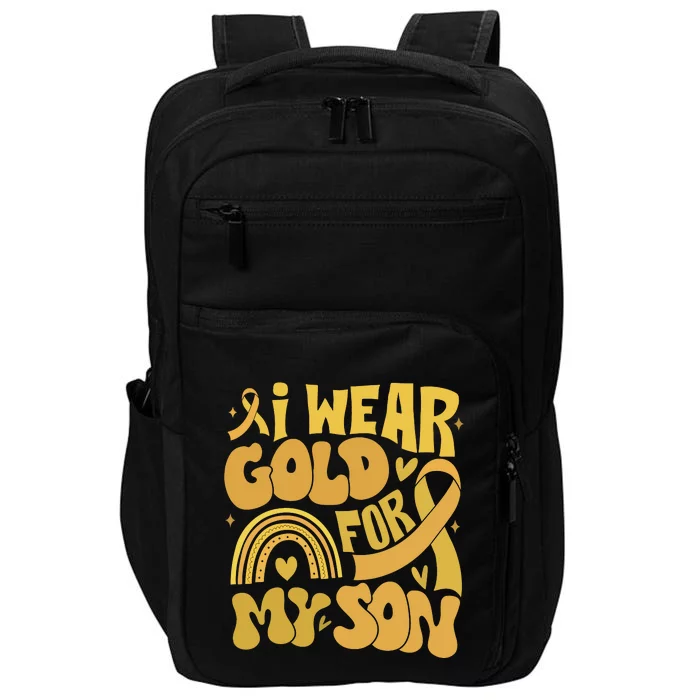 Childhood Cancer I Wear Gold For My Son Impact Tech Backpack