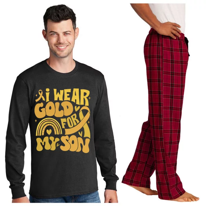 Childhood Cancer I Wear Gold For My Son Long Sleeve Pajama Set