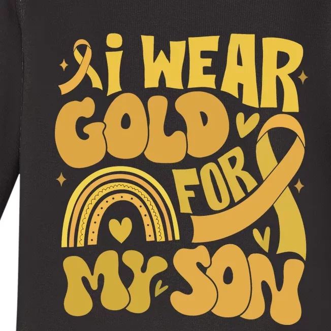 Childhood Cancer I Wear Gold For My Son Baby Long Sleeve Bodysuit