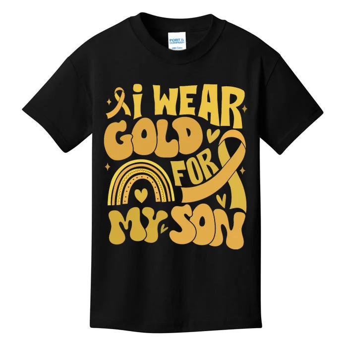 Childhood Cancer I Wear Gold For My Son Kids T-Shirt