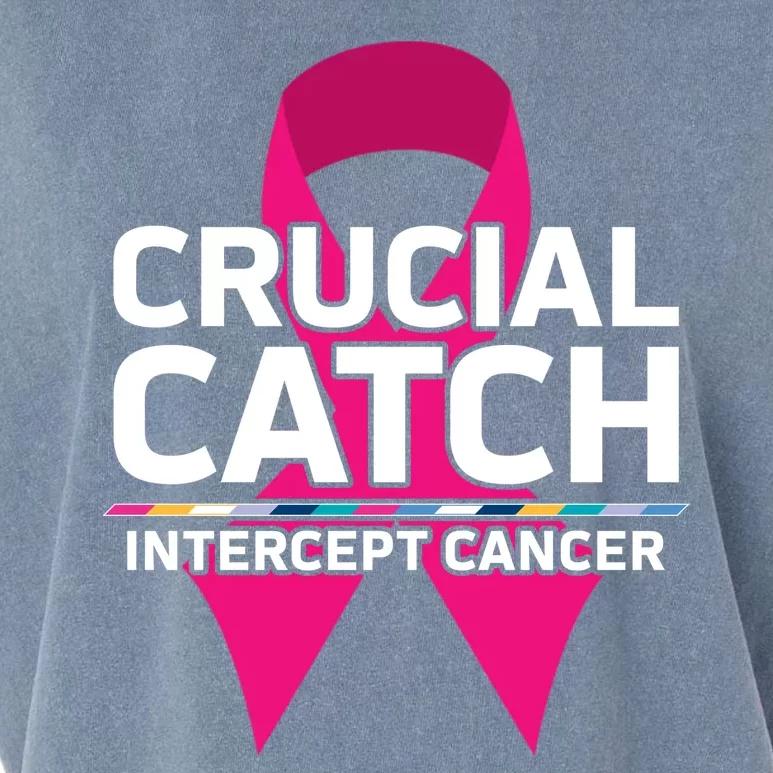 Crucial Catch Intercept Cancer Pink Ribbon Garment-Dyed Women's Muscle Tee