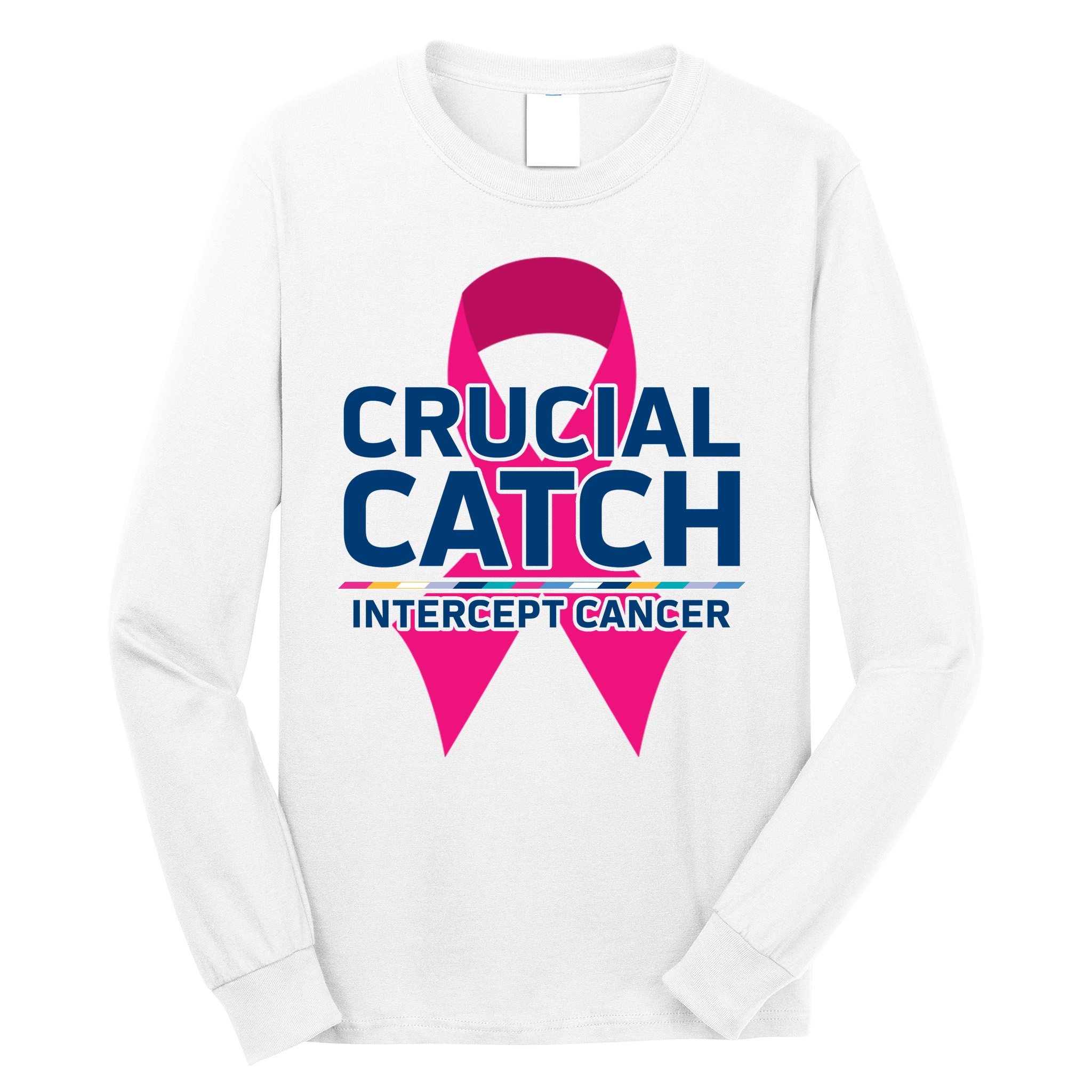 TeeShirtPalace Crucial Catch Intercept Cancer Breast Cancer Awareness Hoodie