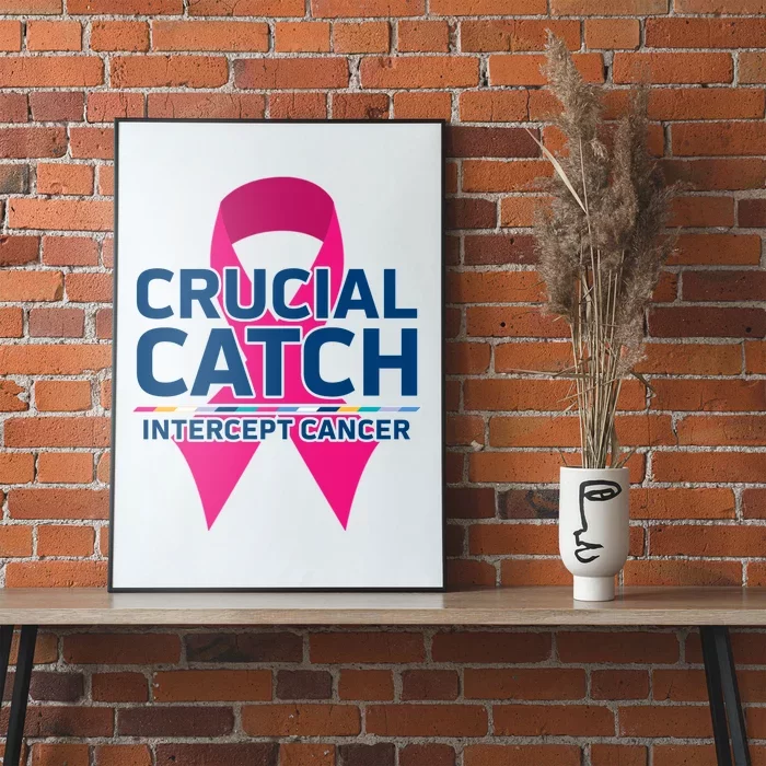 TeeShirtPalace Crucial Catch Intercept Cancer Breast Cancer Awareness Hoodie