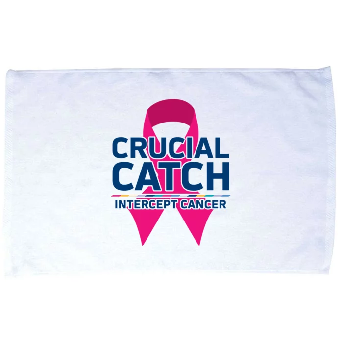 Crucial Catch Intercept Cancer Pink Ribbon Microfiber Hand Towel