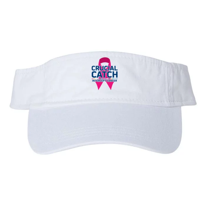 Crucial Catch Intercept Cancer Pink Ribbon Valucap Bio-Washed Visor