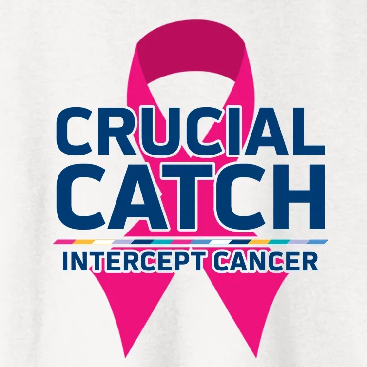 Crucial Catch Intercept Cancer Pink Ribbon Women's Crop Top Tee