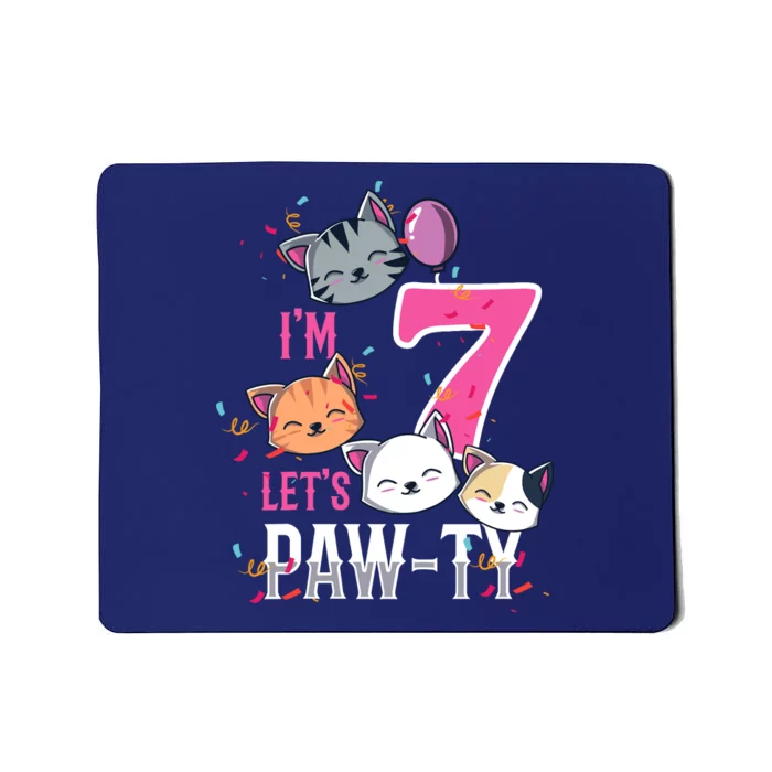 Cute Cats IM 7 Years Old Girl Birthday Party Mousepad