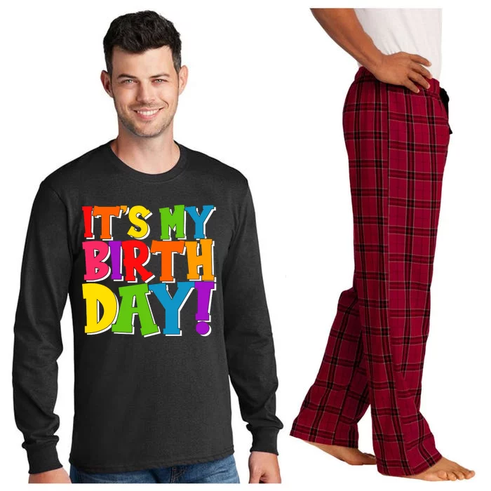 Cute Colorful It's My Birthday Long Sleeve Pajama Set