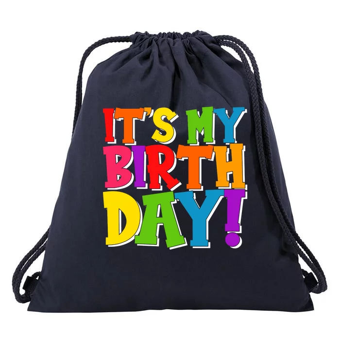 Cute Colorful It's My Birthday Drawstring Bag