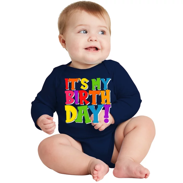 Cute Colorful It's My Birthday Baby Long Sleeve Bodysuit