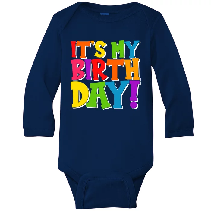 Cute Colorful It's My Birthday Baby Long Sleeve Bodysuit