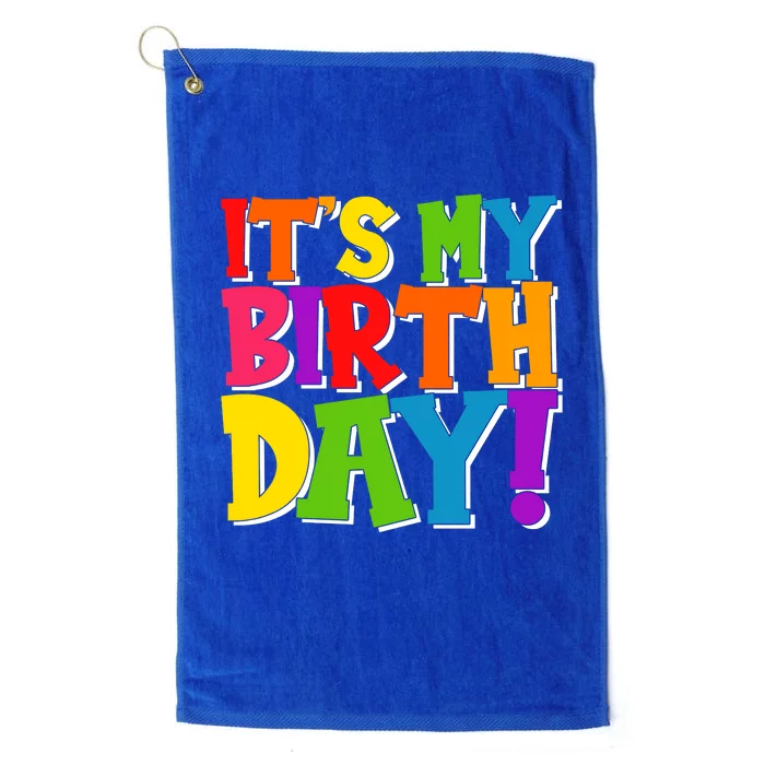 Cute Colorful It's My Birthday Platinum Collection Golf Towel