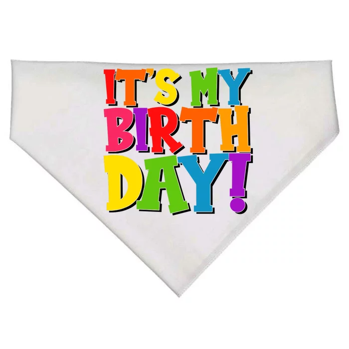 Cute Colorful It's My Birthday USA-Made Doggie Bandana