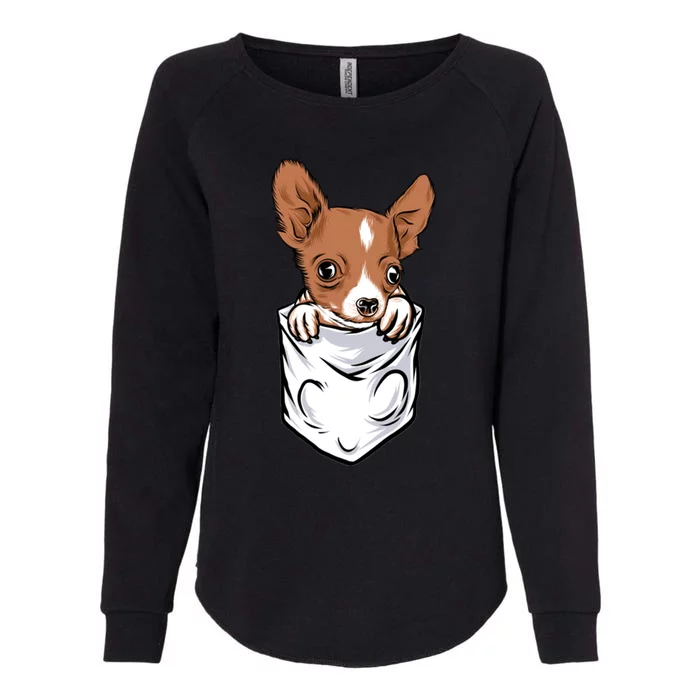 Cute Chihuahua In Your Pocket Christmas Cute Gift Womens California Wash Sweatshirt