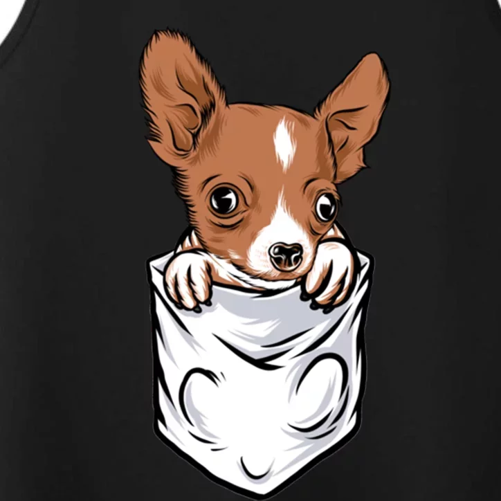 Cute Chihuahua In Your Pocket Christmas Cute Gift Performance Tank