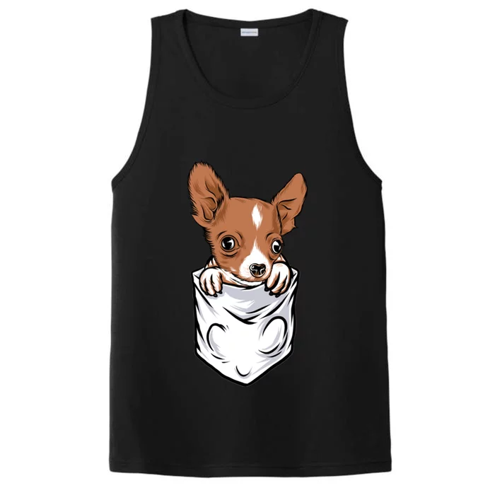 Cute Chihuahua In Your Pocket Christmas Cute Gift Performance Tank