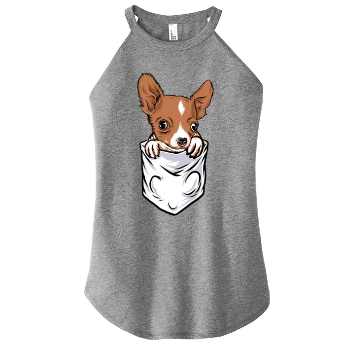 Cute Chihuahua In Your Pocket Christmas Cute Gift Women’s Perfect Tri Rocker Tank