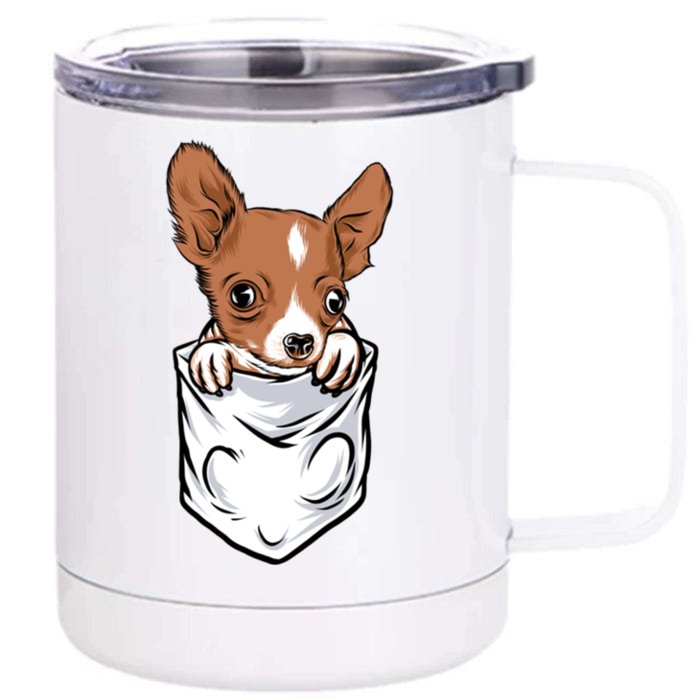 Cute Chihuahua In Your Pocket Christmas Cute Gift Front & Back 12oz Stainless Steel Tumbler Cup