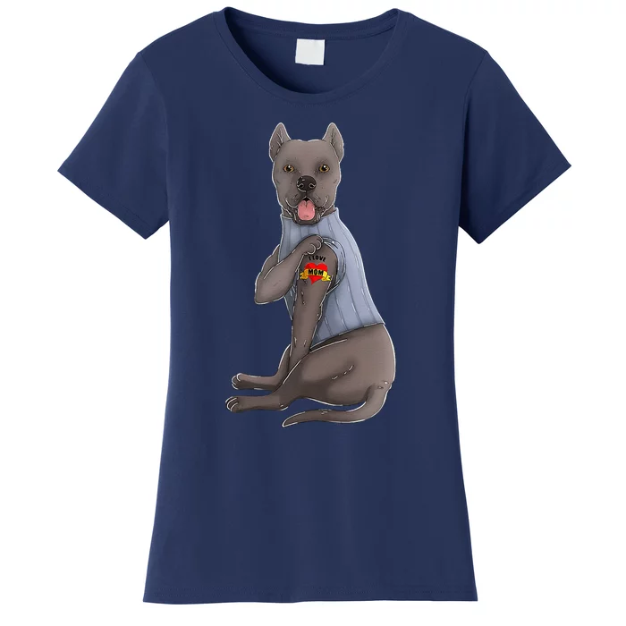 Cane Corso I Love Mom Tattoo Dog Funny Mother's Day Women's T-Shirt