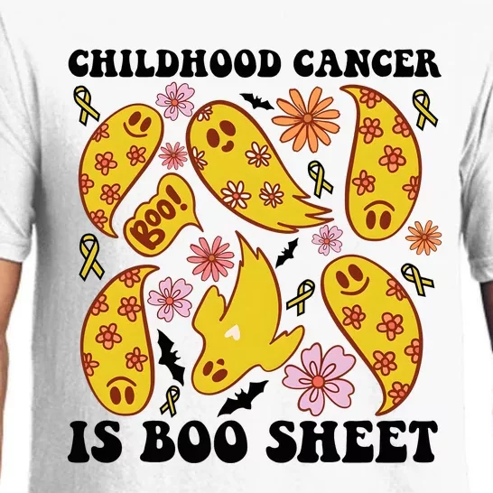 Childhood Cancer Is Boo Sheet Cancer Awareness Month Halloween Pajama Set